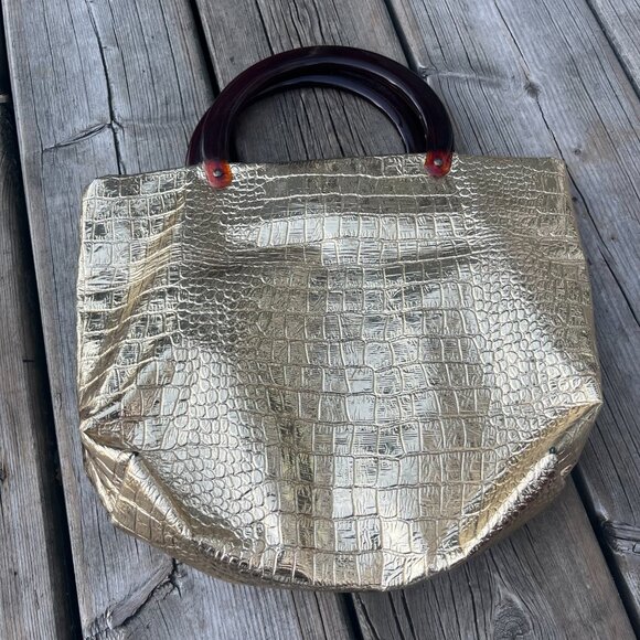 Vintage Metallic Handbag Y2K Retro Glam Chic - Picture 3 of 3